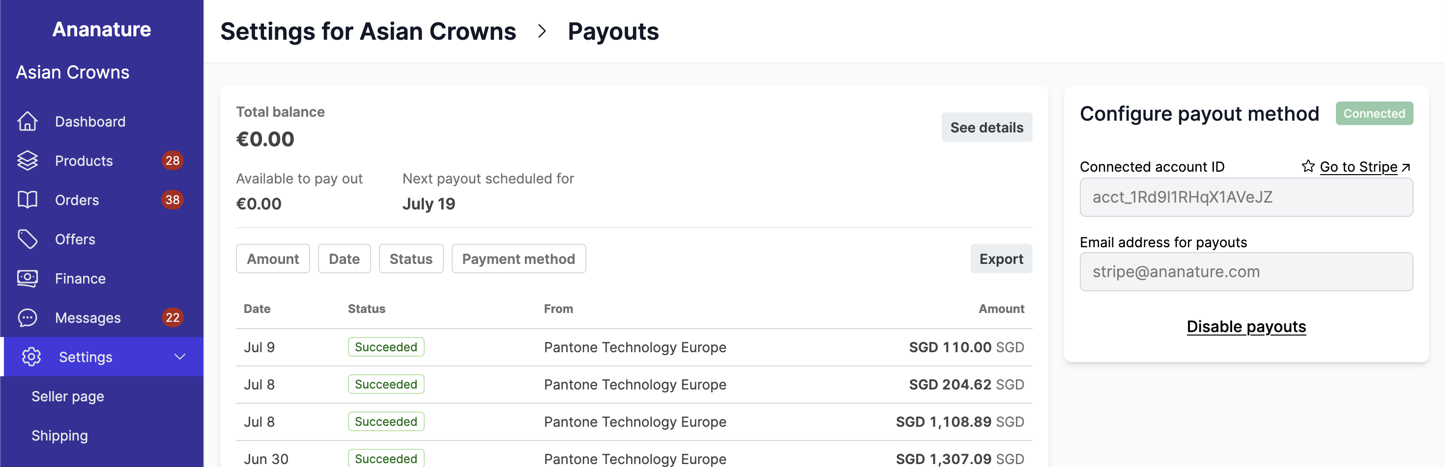 See payouts