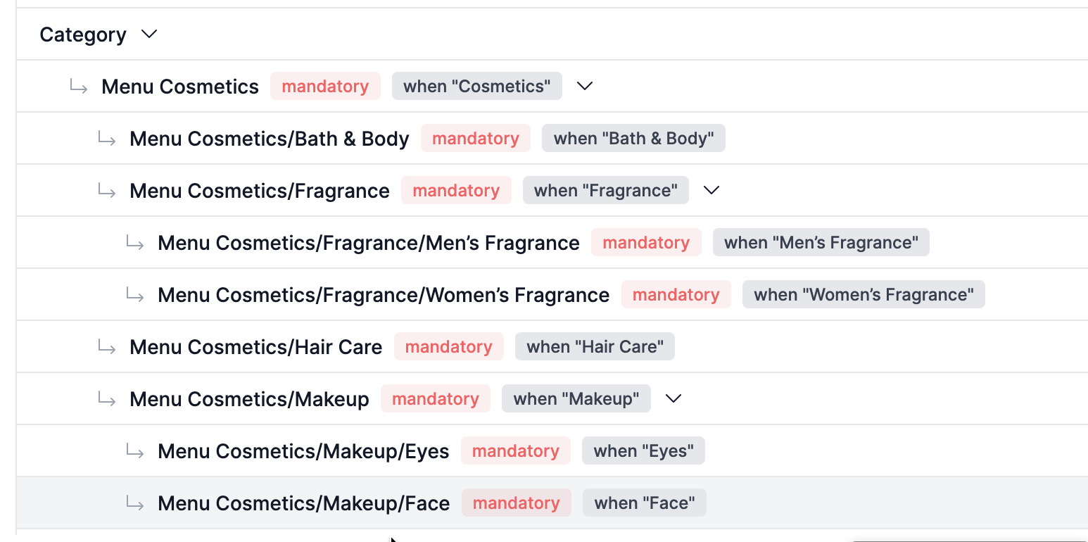 Cascade display demo for marketplace