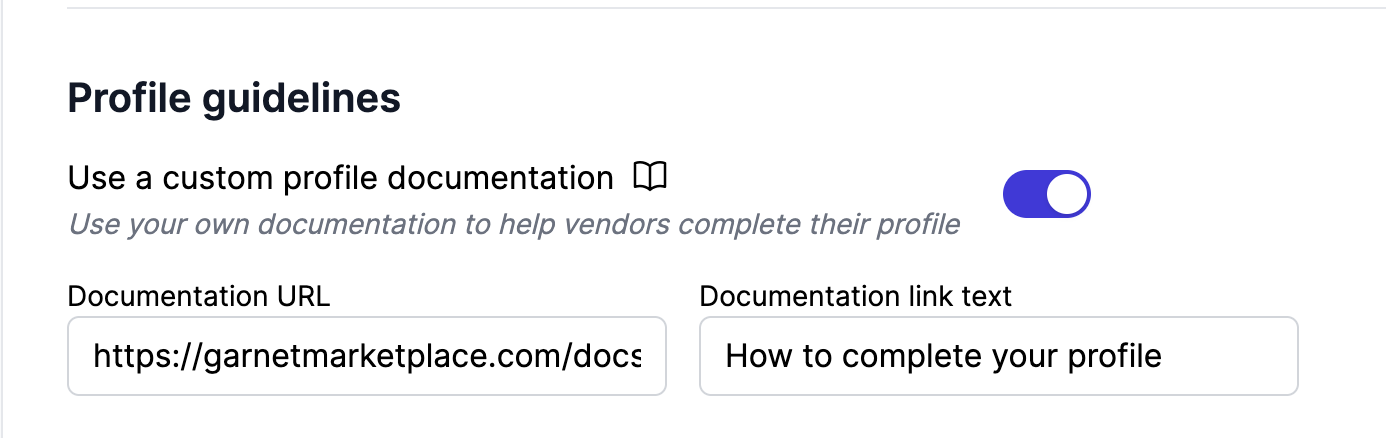 Profile guidelines settings