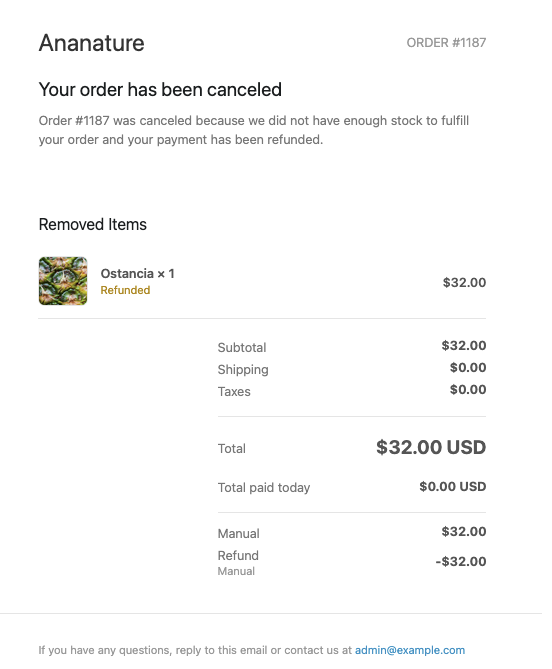 Order cancelled
