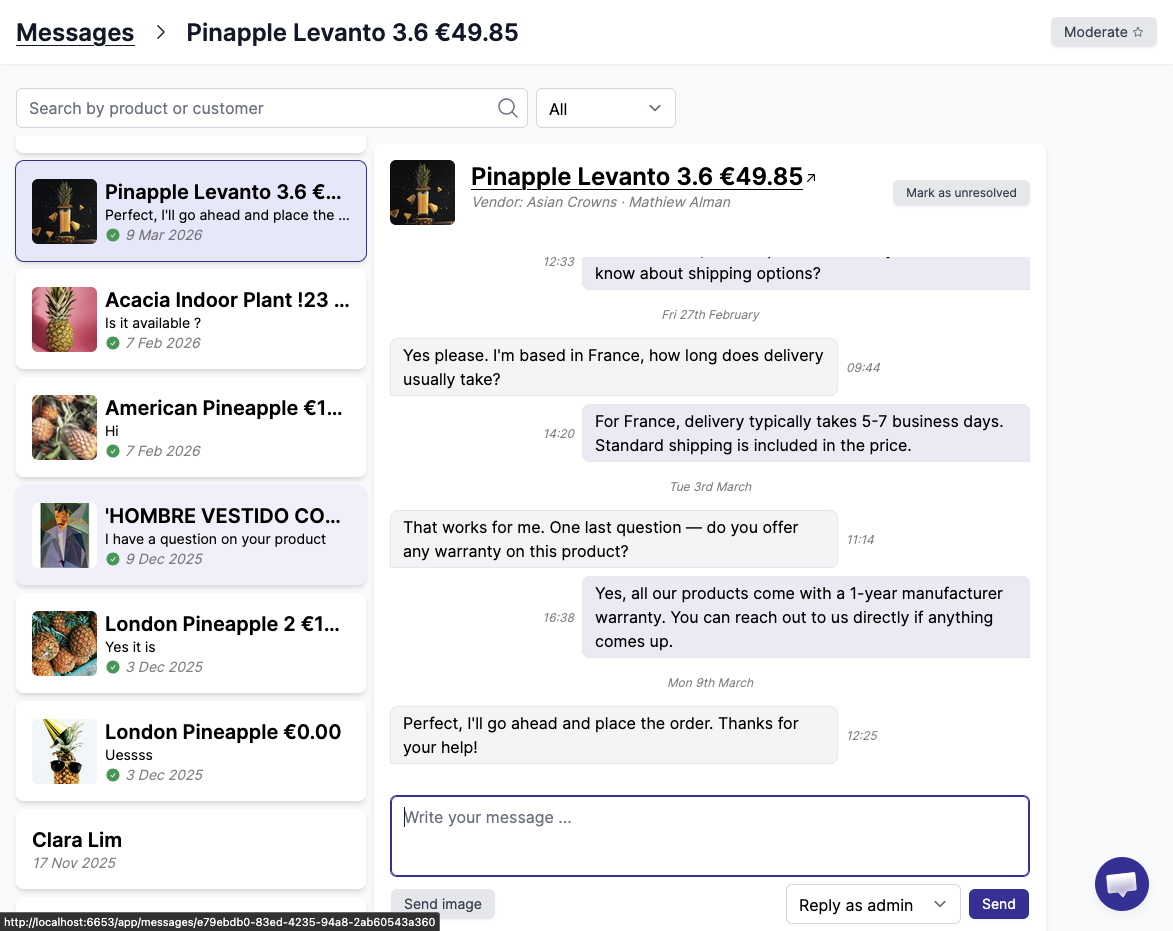 Messages revamp and search