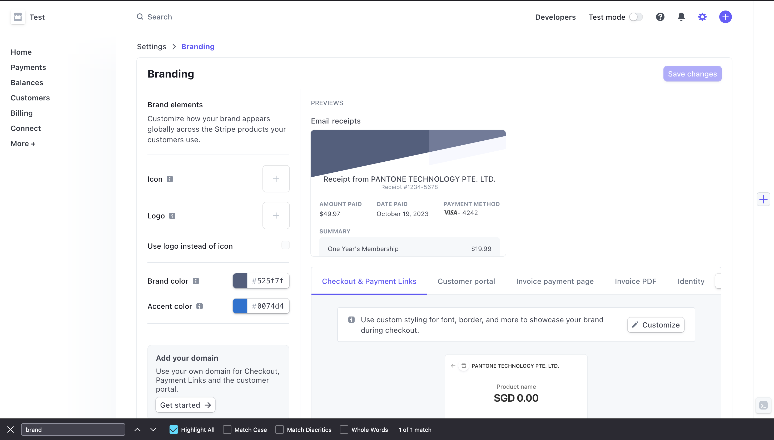 set up branding