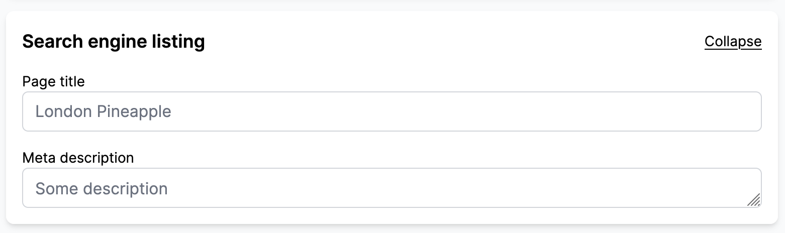 Add SEO details to product