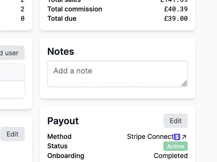 Add, edit and delete a vendor note
