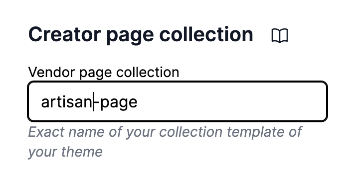 Vendor page change template