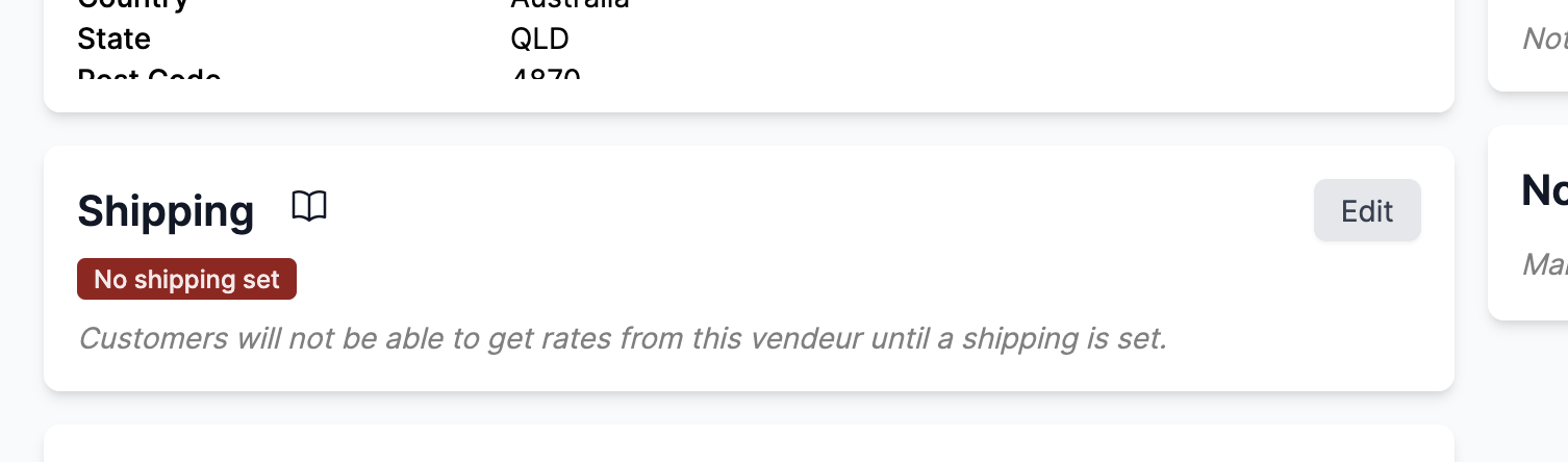 Vendor without shipping